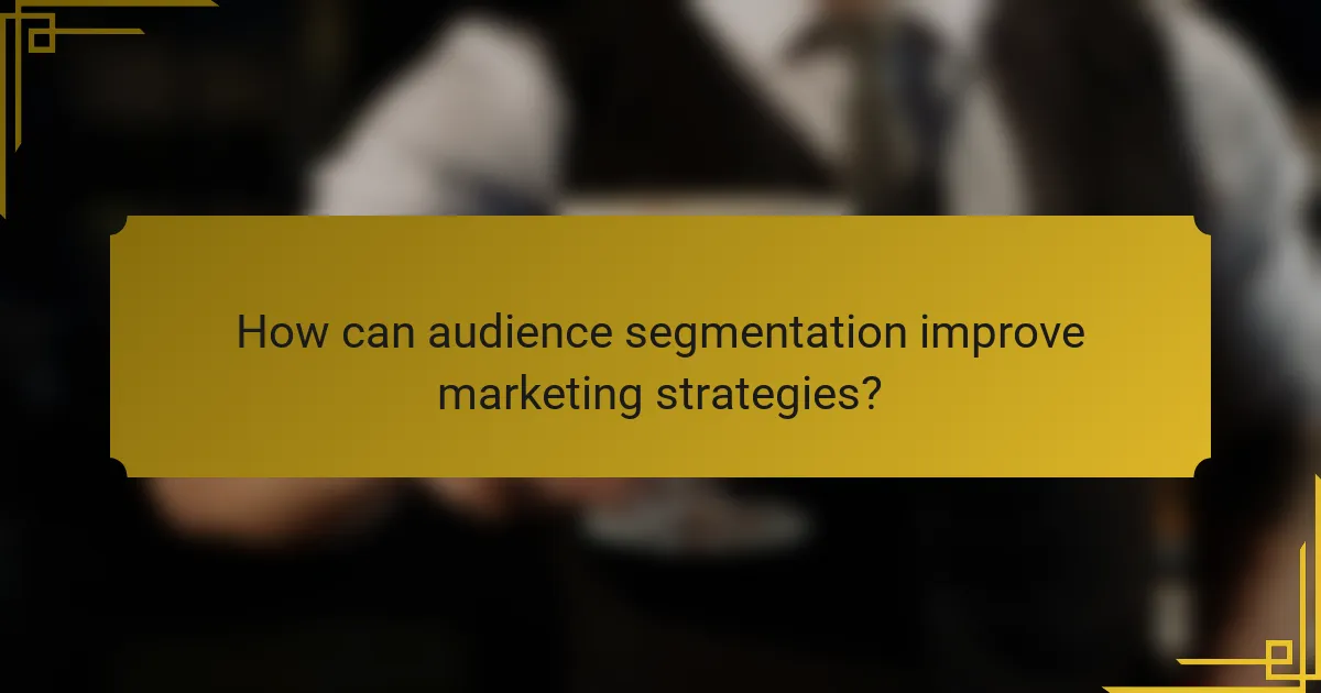 How can audience segmentation improve marketing strategies?