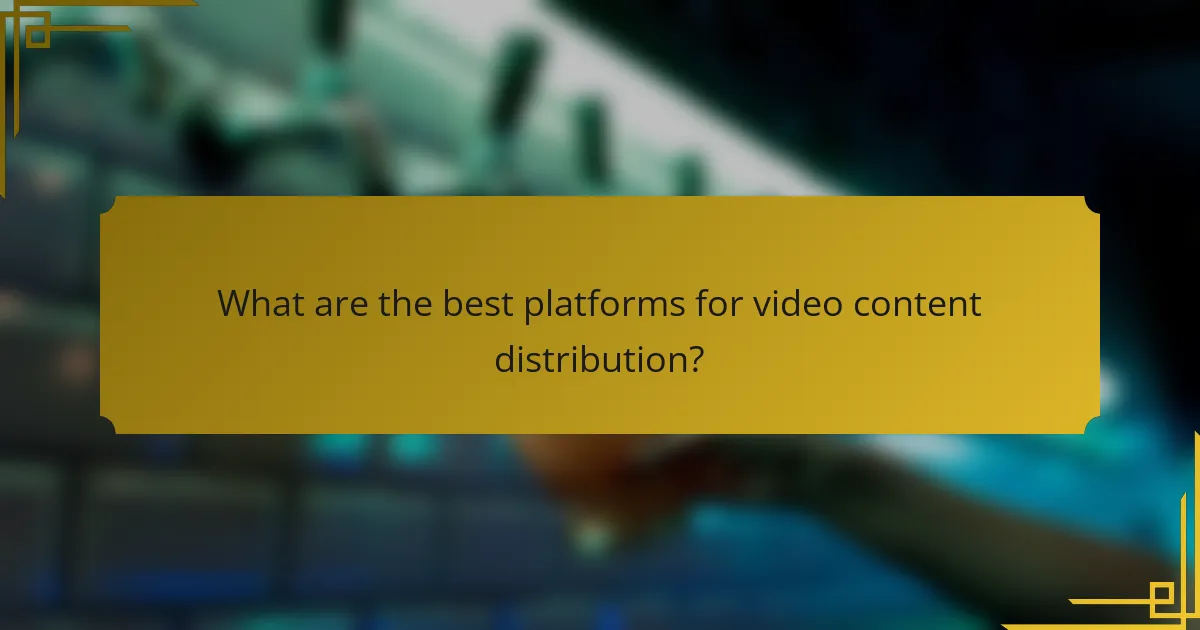 What are the best platforms for video content distribution?