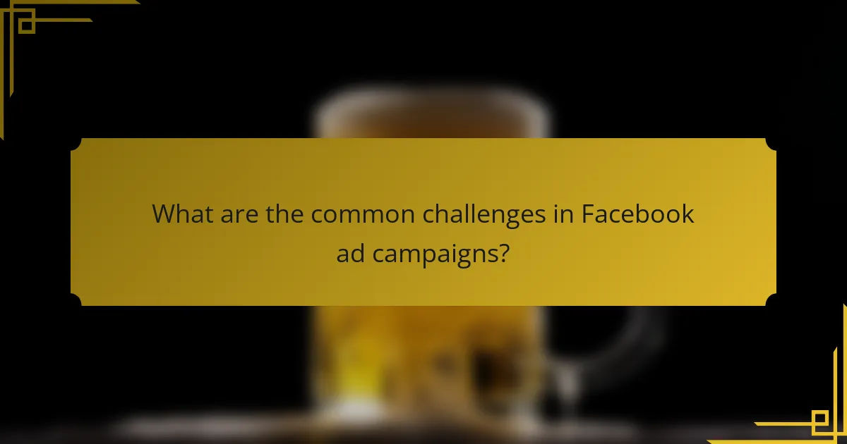 What are the common challenges in Facebook ad campaigns?