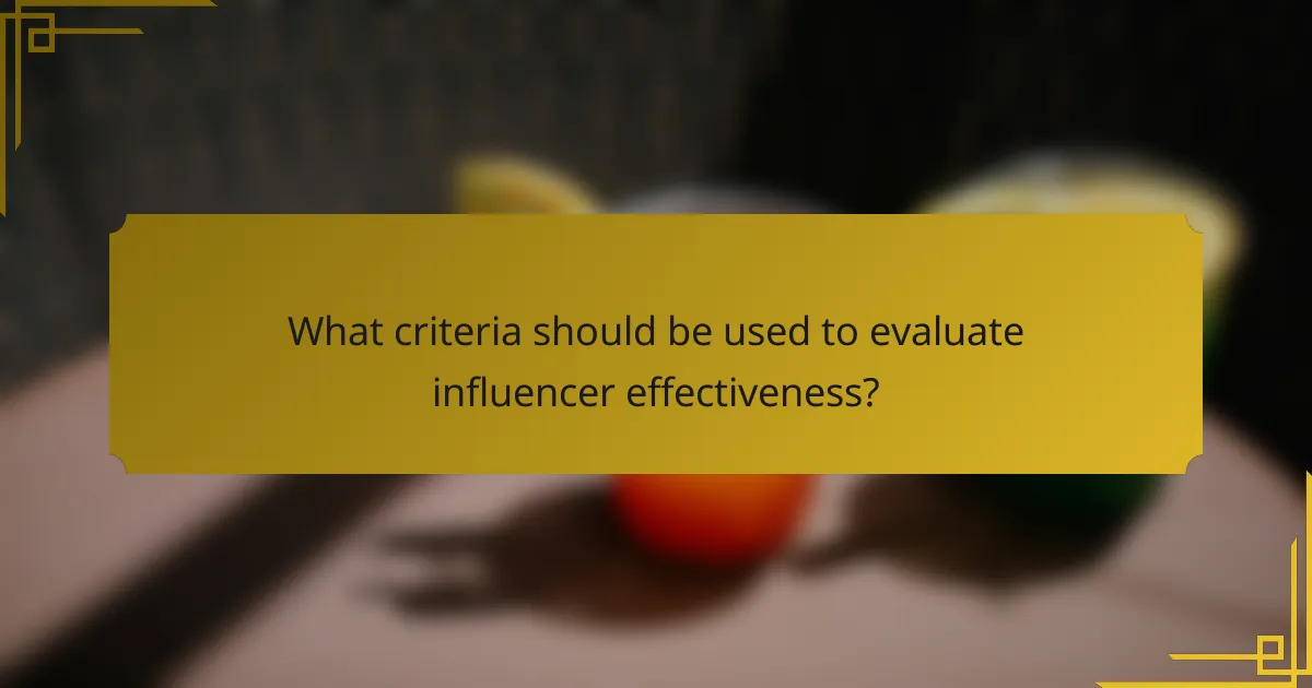 What criteria should be used to evaluate influencer effectiveness?