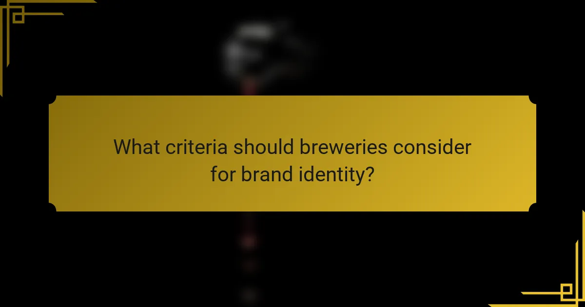 What criteria should breweries consider for brand identity?