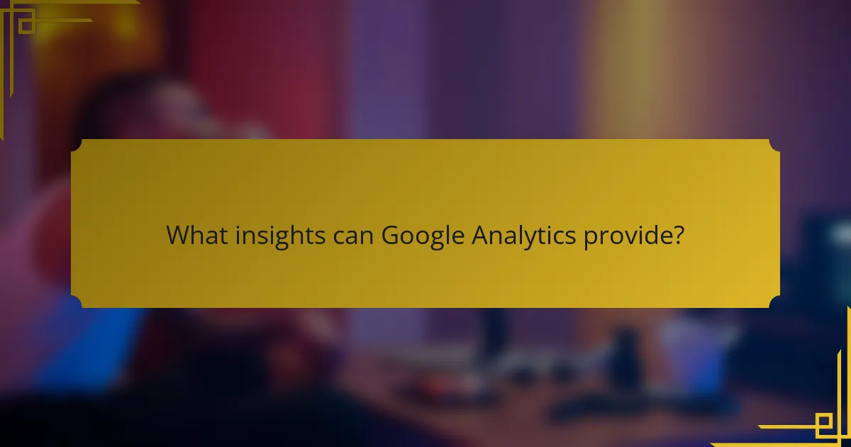 What insights can Google Analytics provide?