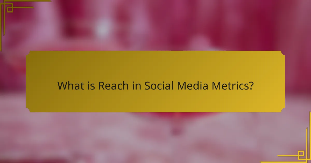 What is Reach in Social Media Metrics?